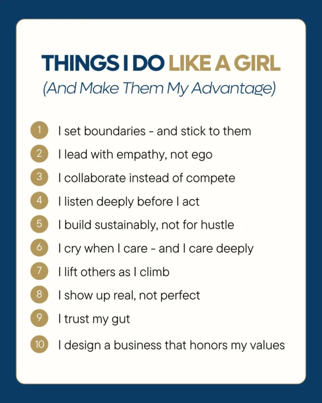 👇 Drop yours in the comments:

What’s something you do “like a girl” - and why is it your business advantage?

#EntrepreneurLikeAGirl #WomenInBusiness #EmpoweredEntrepreneurship #LeadWithHeart #GeekPack