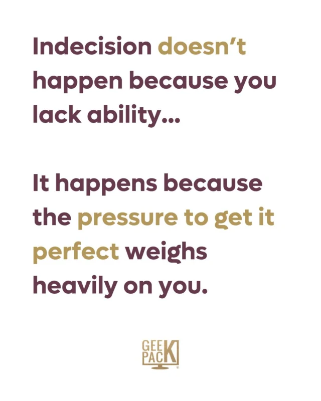 What if the reason you’re stuck isn’t because you’re unmotivated…

…but because you’re afraid of choosing wrong?

And this fear? It’s usually perfection in disguise.

Decision paralysis is real. And when you’re juggling client work, family, and a million to-do’s, every choice can feel huge.

Should you finally raise your prices?
Is it time to niche down or expand your offers?
Which skill should you learn next to actually move the needle?

This kind of mental spin often keeps us stuck. With a million ideas in our head, but unable to take one step forward.

So we created a solution that actually helps you move.

👉 Meet the Indecision Eliminator Kit - our FREE resource to break the cycle of second-guessing.

✔️ 3 quick decision-making tactics
✔️ A clarity cheat sheet
✔️ PLUS your own custom GPT assistant trained to help you think through tough calls like:

 – What’s the best use of my time today?
 – How do I decide between two business directions?
 – Should I take this client or walk away?

You can figure it all out with the Indecision Eliminator Kit as your guide!

🔗 Comment 'INDECISION' for the link to grab your FREE copy!
💬 Tag that indecisive friend who needs this kind of clarity right now.

#WomenEntrepreneurs #PurposeDrivenBusiness #BuildWithClarity #ConfidentDecisions